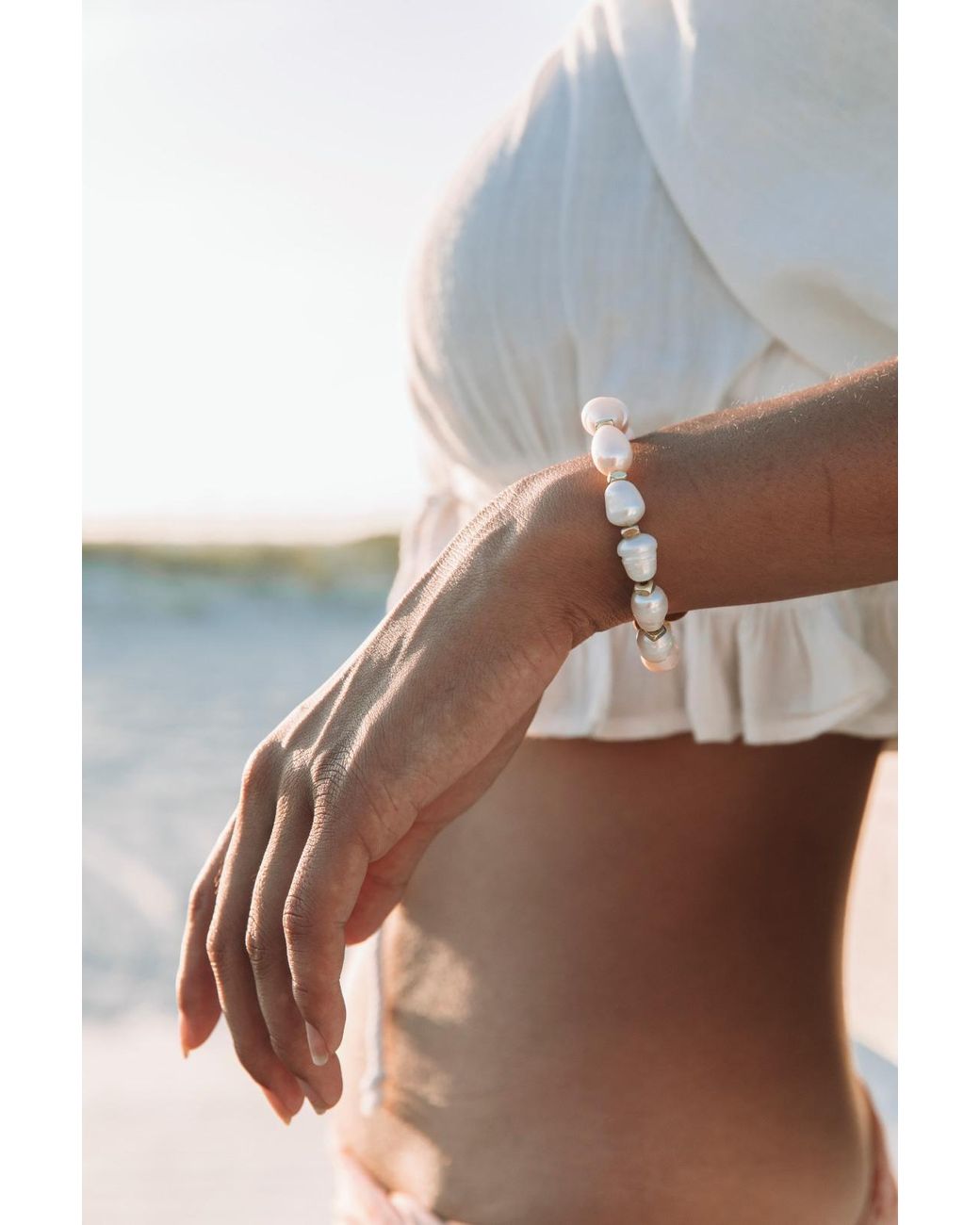 Adriana Pappas Designs Metallic Pearl Nugget Bracelet