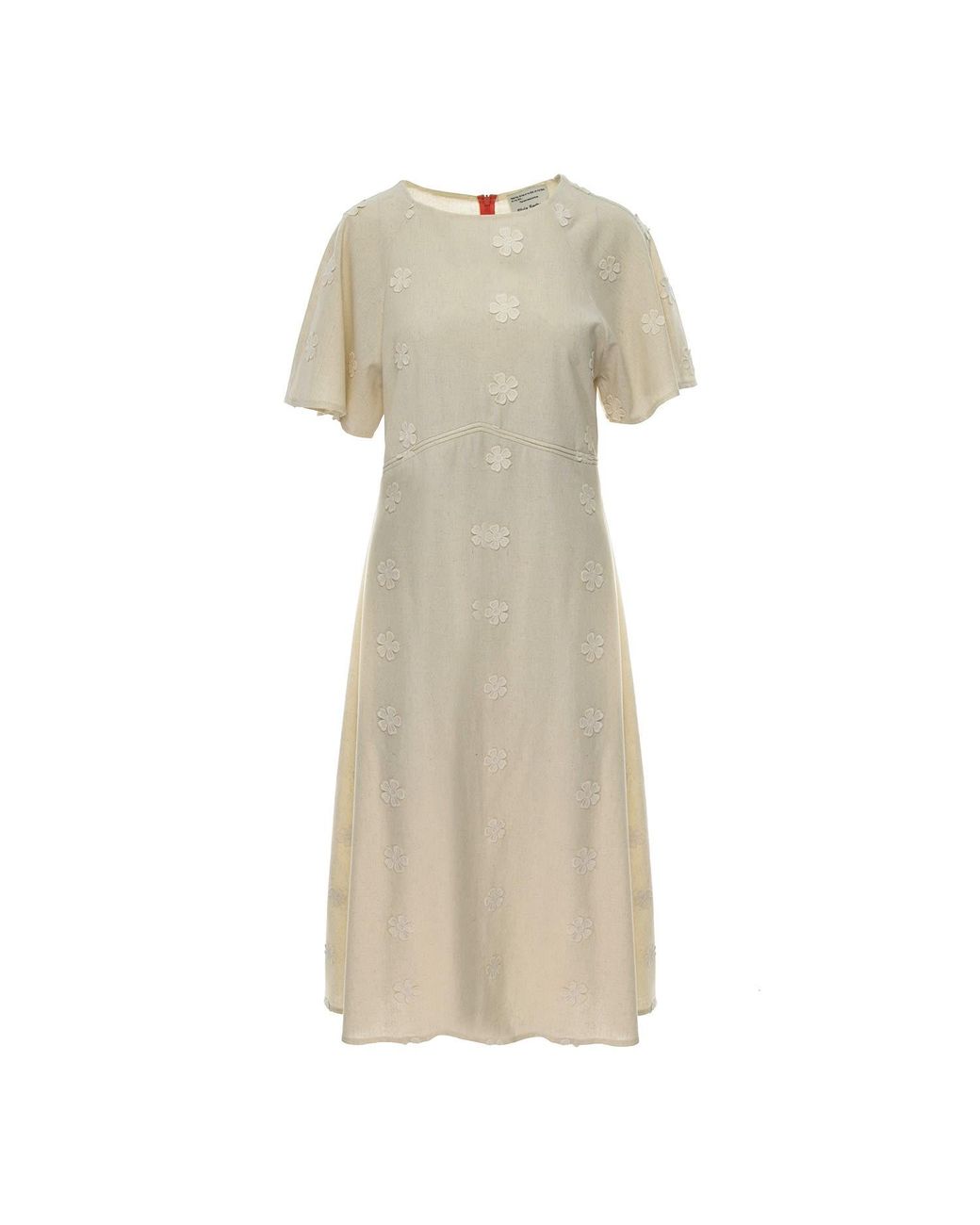 Silvia Serban Natural Neutrals 3D Flowers Dress With Negligee