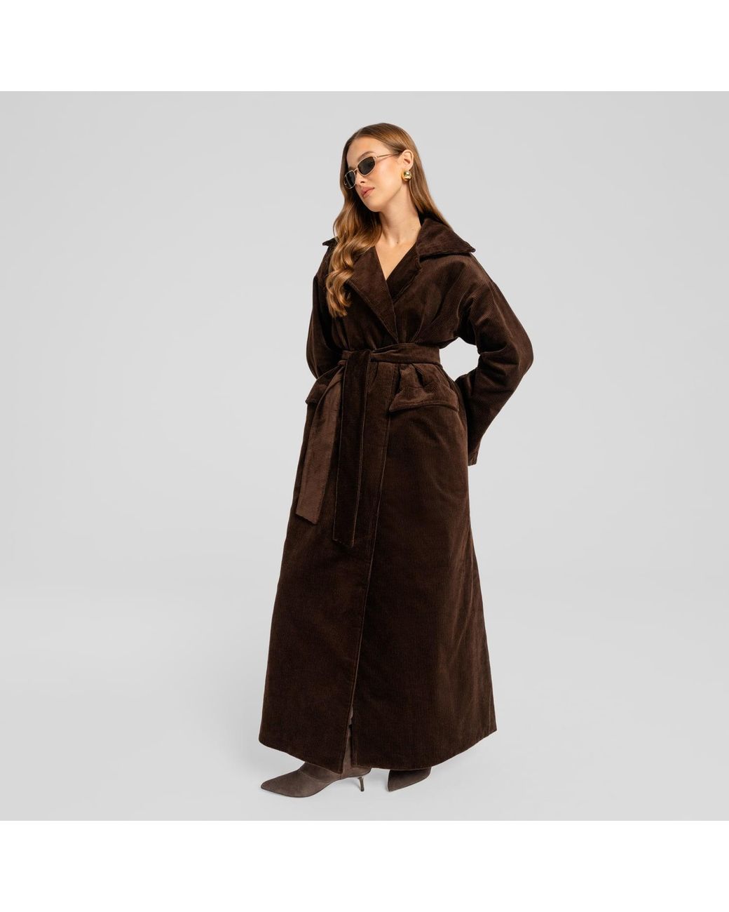 Mandragora Brown Corduroy Oversized Coat Area