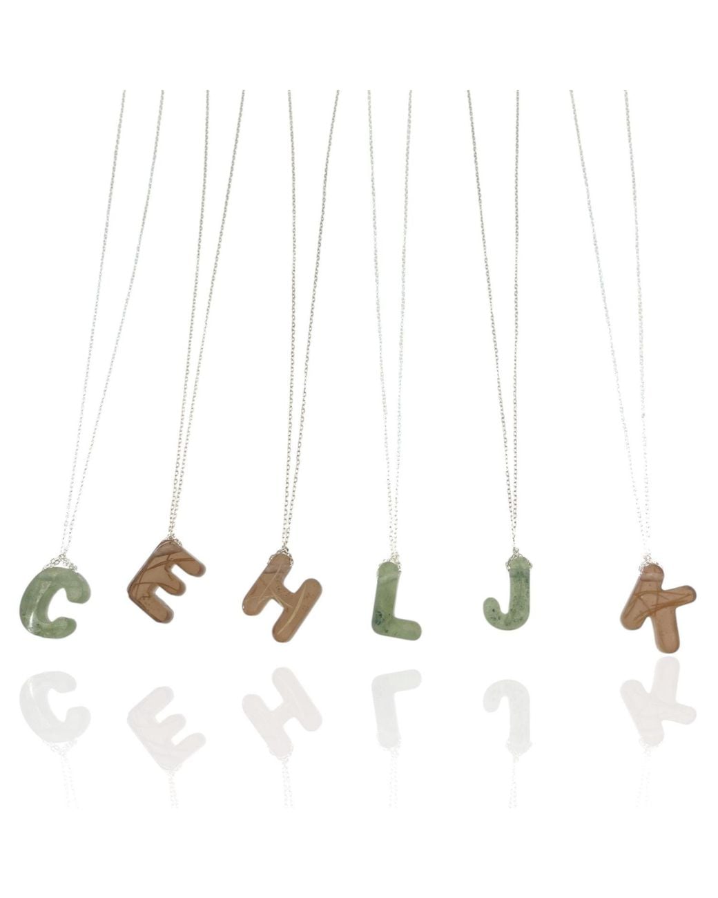 Bio-Trimmings White Initial Bio-Gem Necklace Emerald