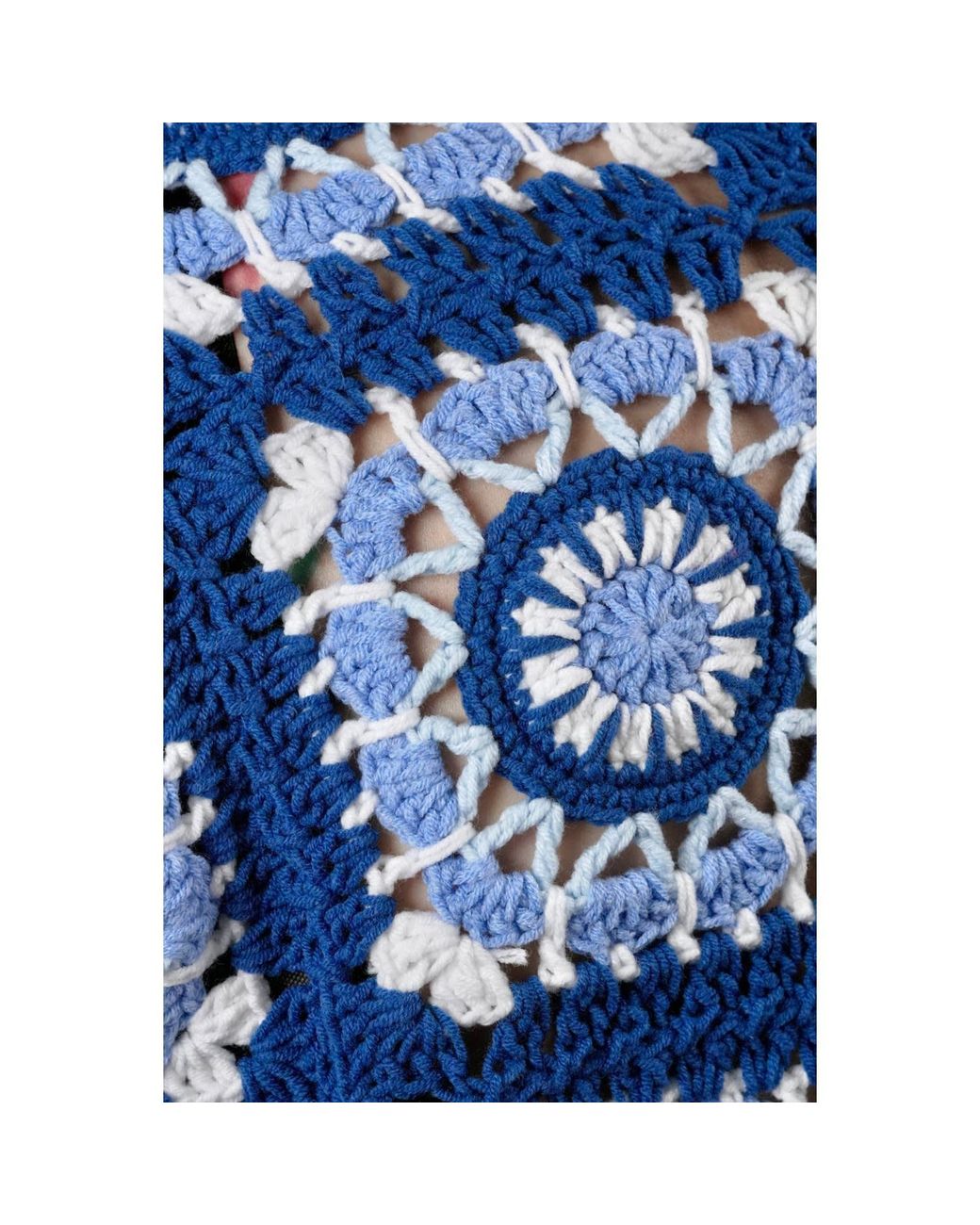 Ana Chic Blue Mosaic Handmade Crochet Cardigan