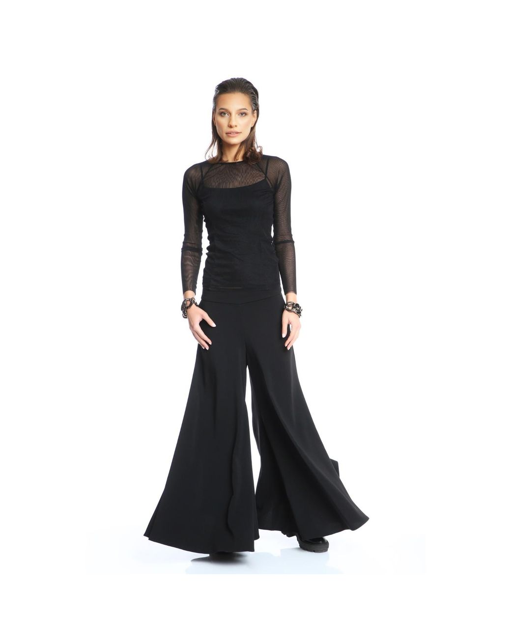 Silvia Serban Black Super Flared Pants
