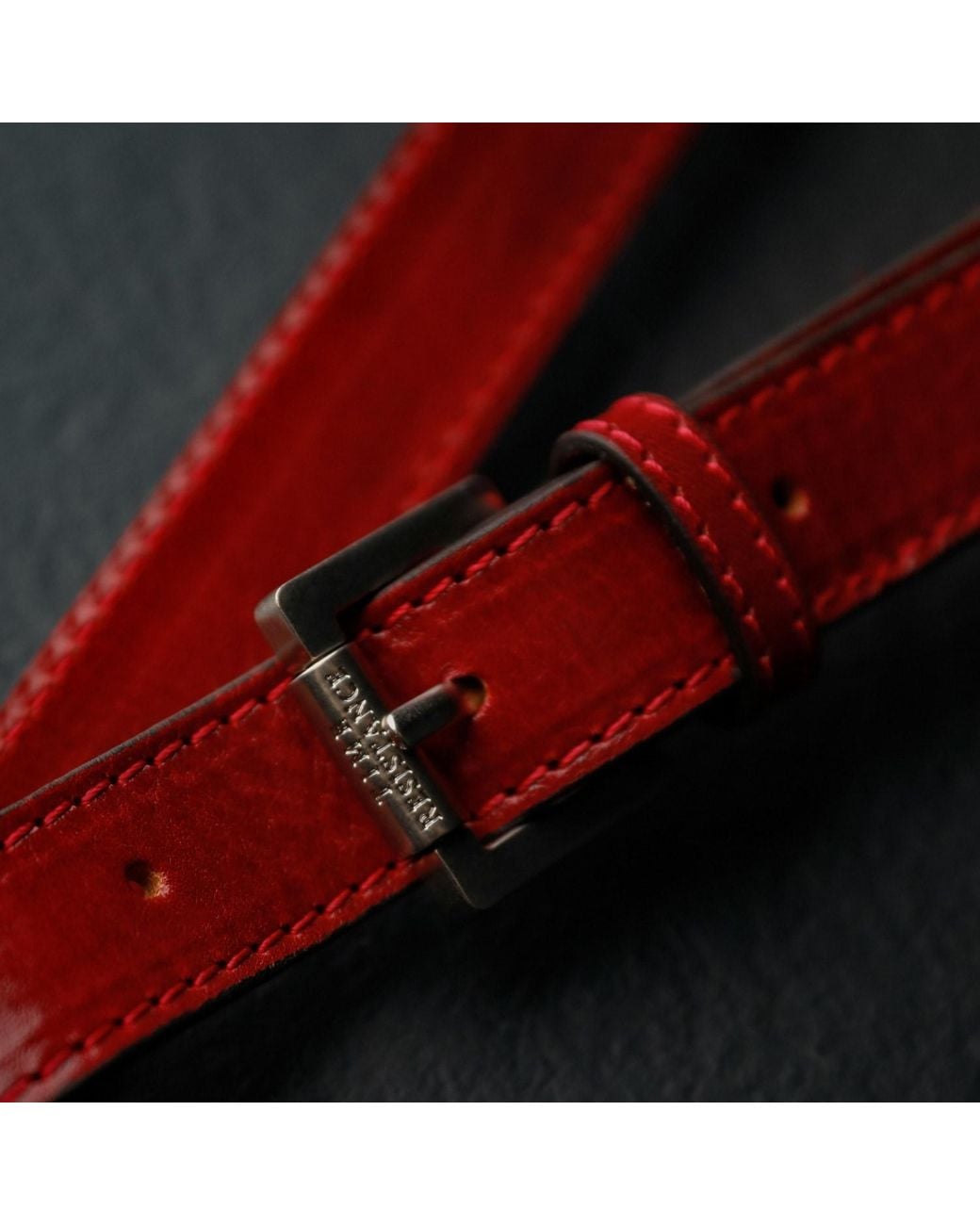 Time Resistance Red Leather Sling Bag Belly Bag for men