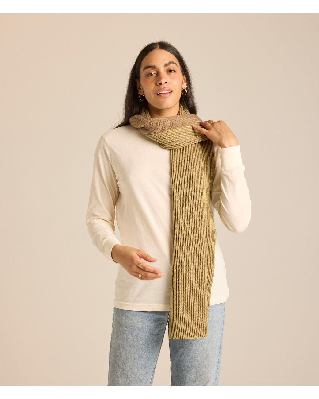 Known Supply Green 100% Recycled Acrylic Illusion Scarf