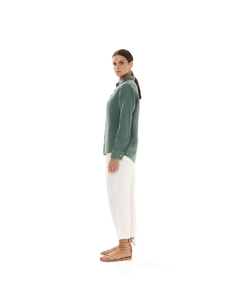Haris Cotton Blue Solid Linen Shirt With Long Sleeved