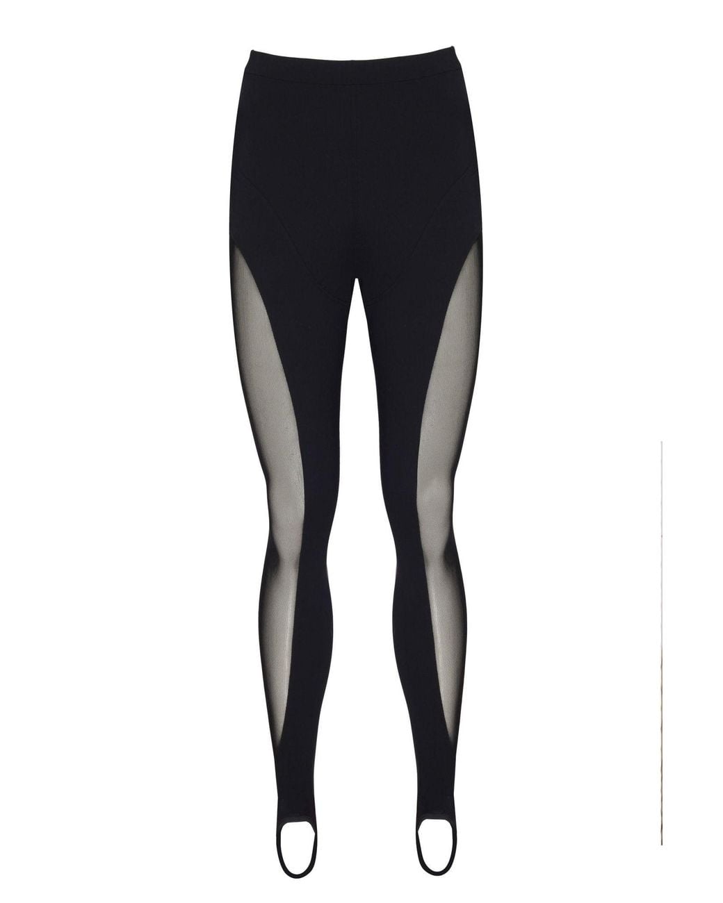 No'design Blue Sheer Detail Elastic Hem Leggings