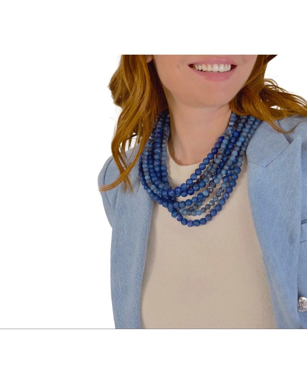 Fairchild Baldwin Blue Helena Marble Denim Necklace