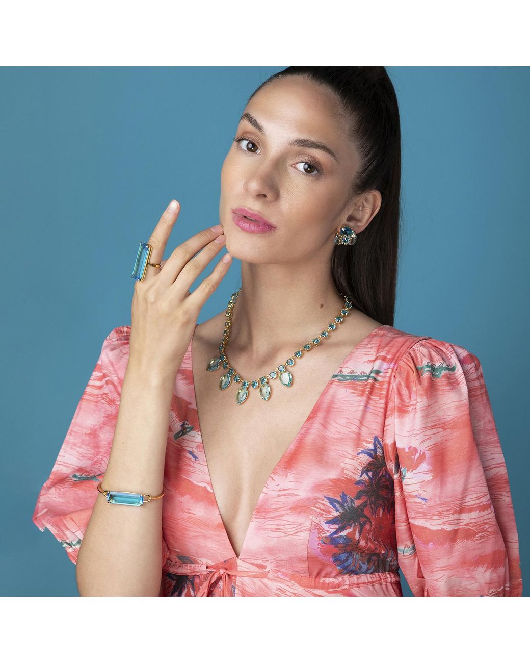 Bounkit Blue Lucille Ring Quartz