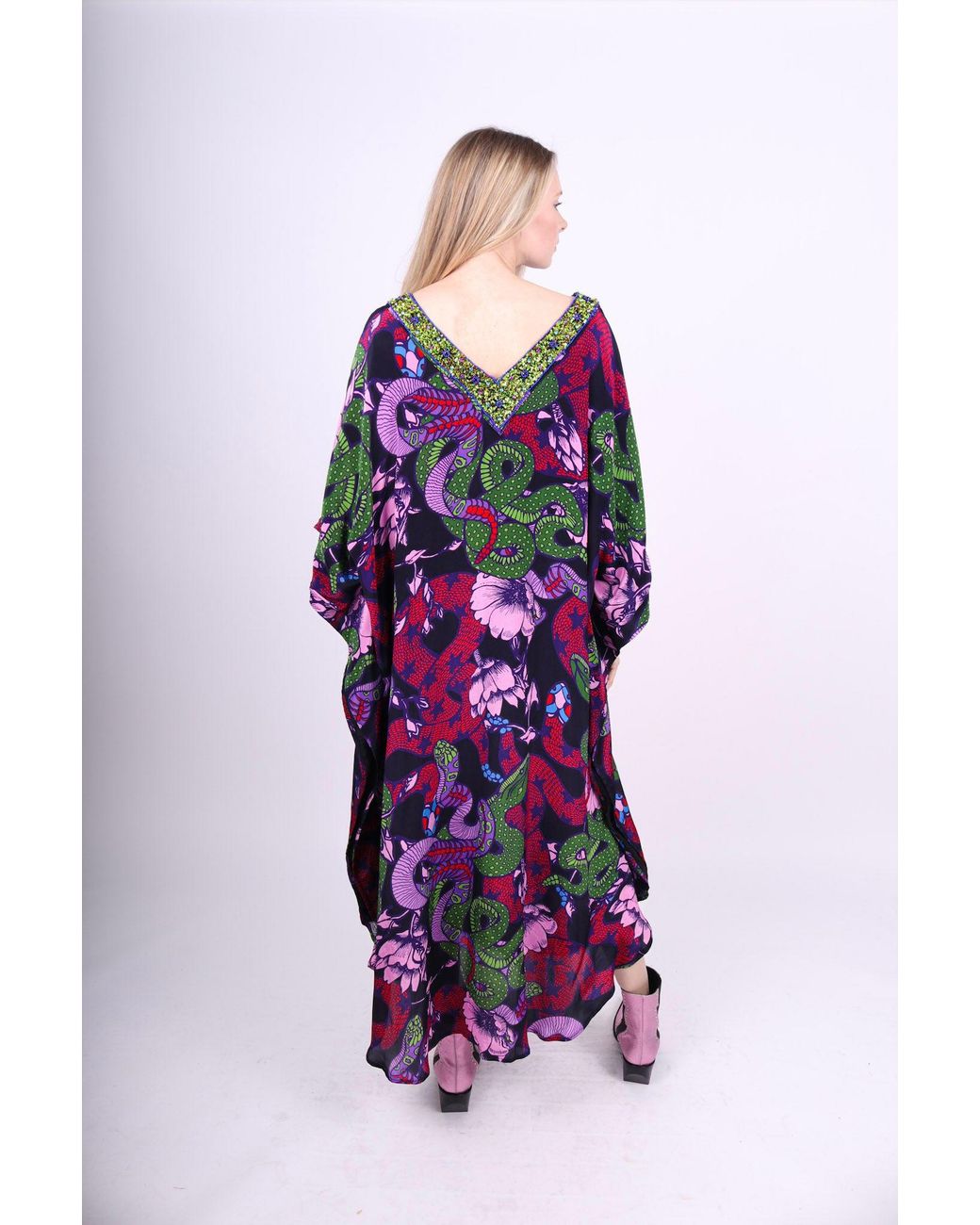 Any Old Iron Blue Beaded Neckline Pretty Snakes Dress
