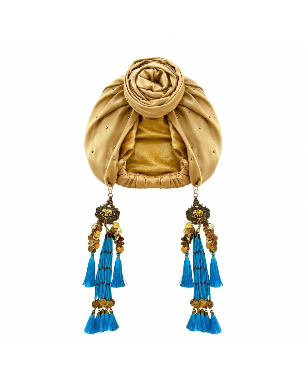 Julia Clancey Yellow Edith Silk Dream Santorini Diamanté Reversible Turban