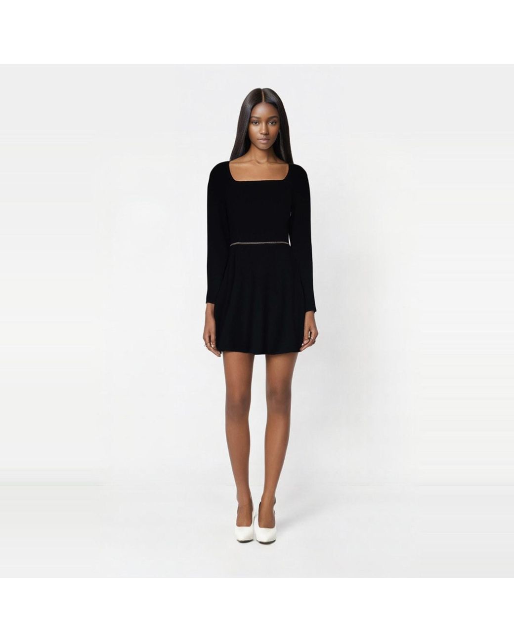 2KStyle Black Archie Chain-Embellished Skater Mini Dress