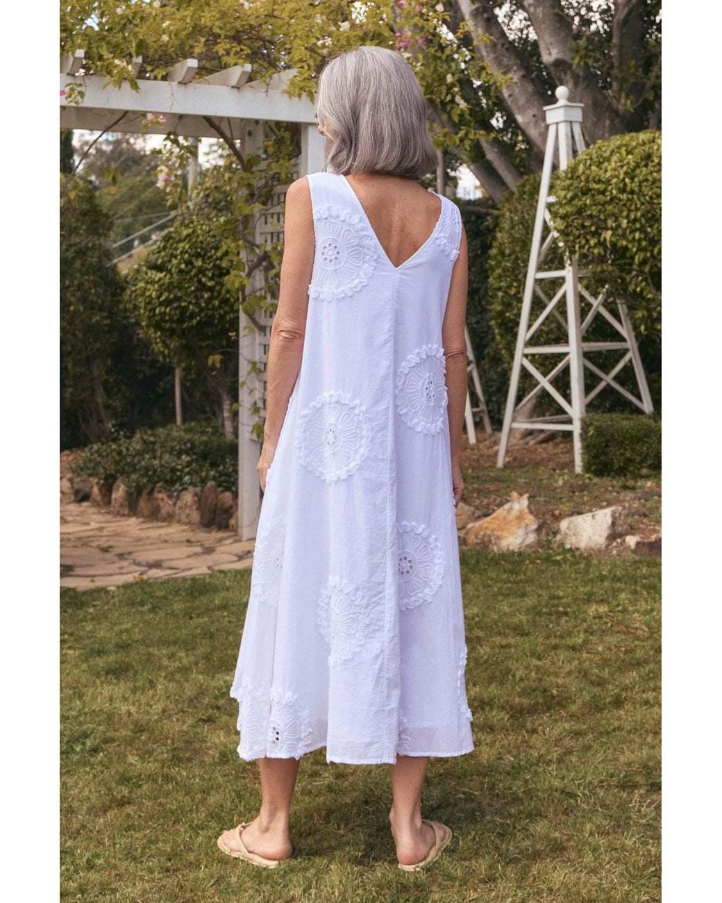 Adrift Clothing White Suzie Reversible Swing Dress