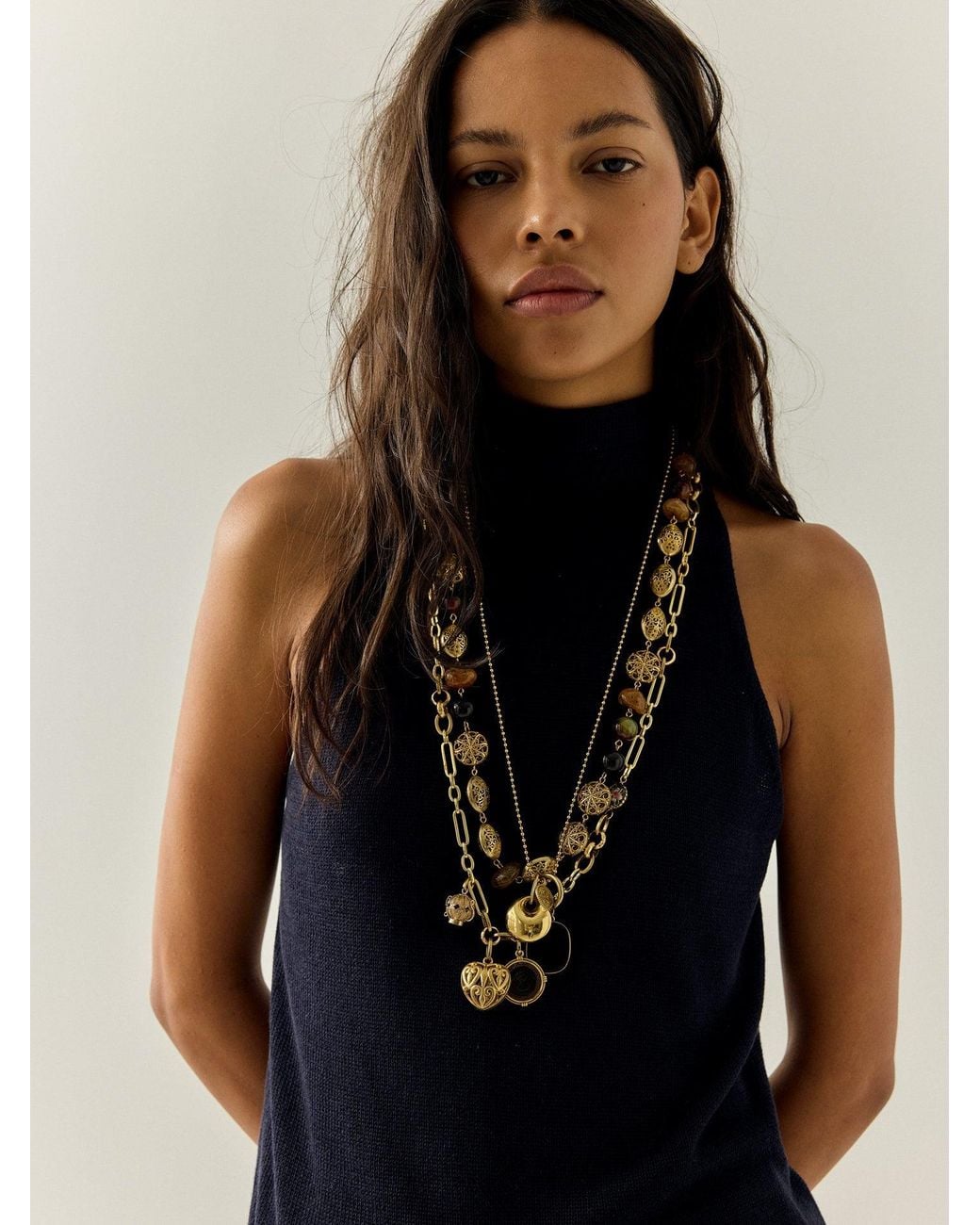 Sita Nevado White Dark Coal Necklace