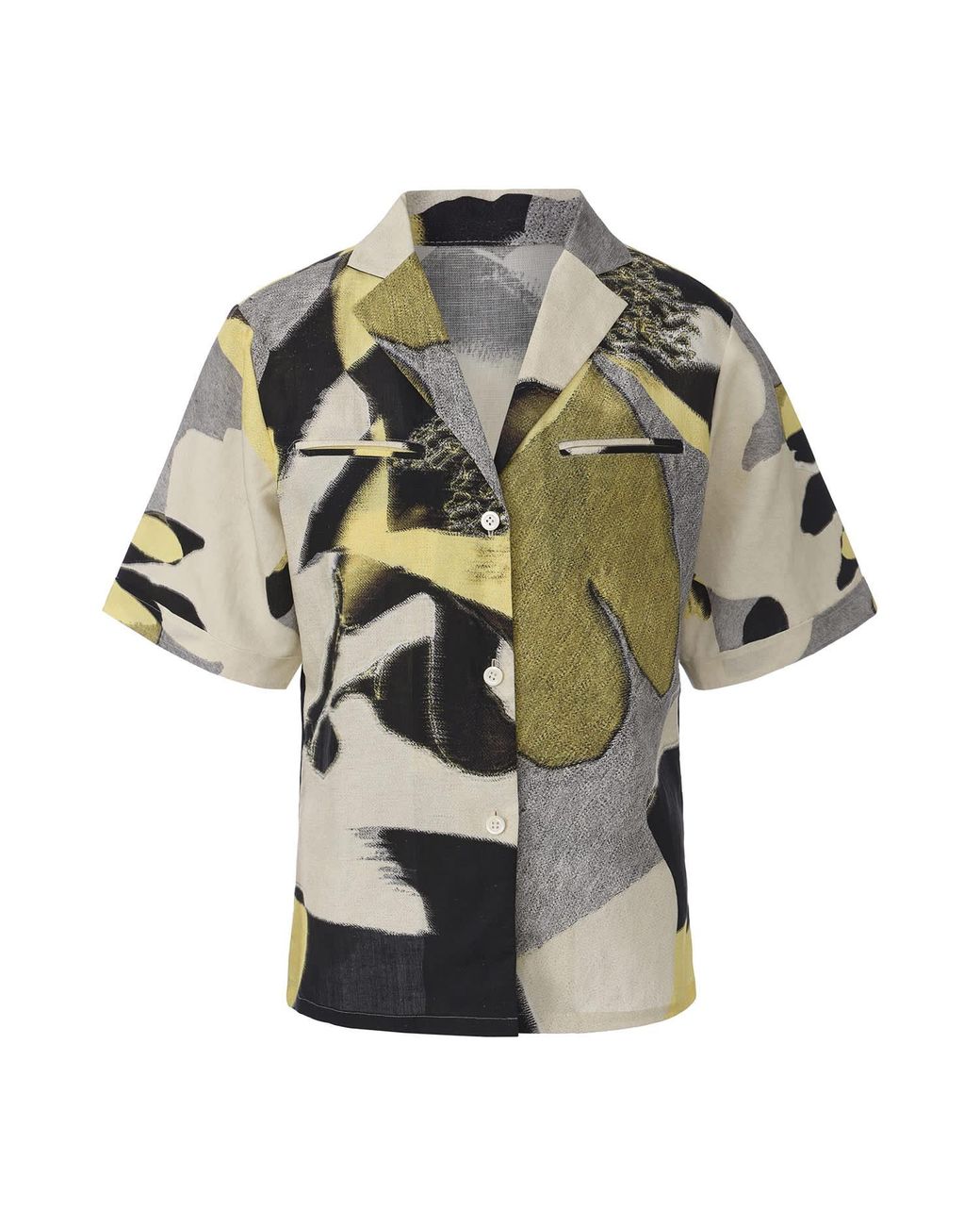 FRONT ROW SHOP Gray Fleur Relax Shirt