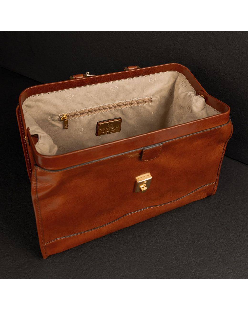 Time Resistance Brown Small Leather Doctor Bag For