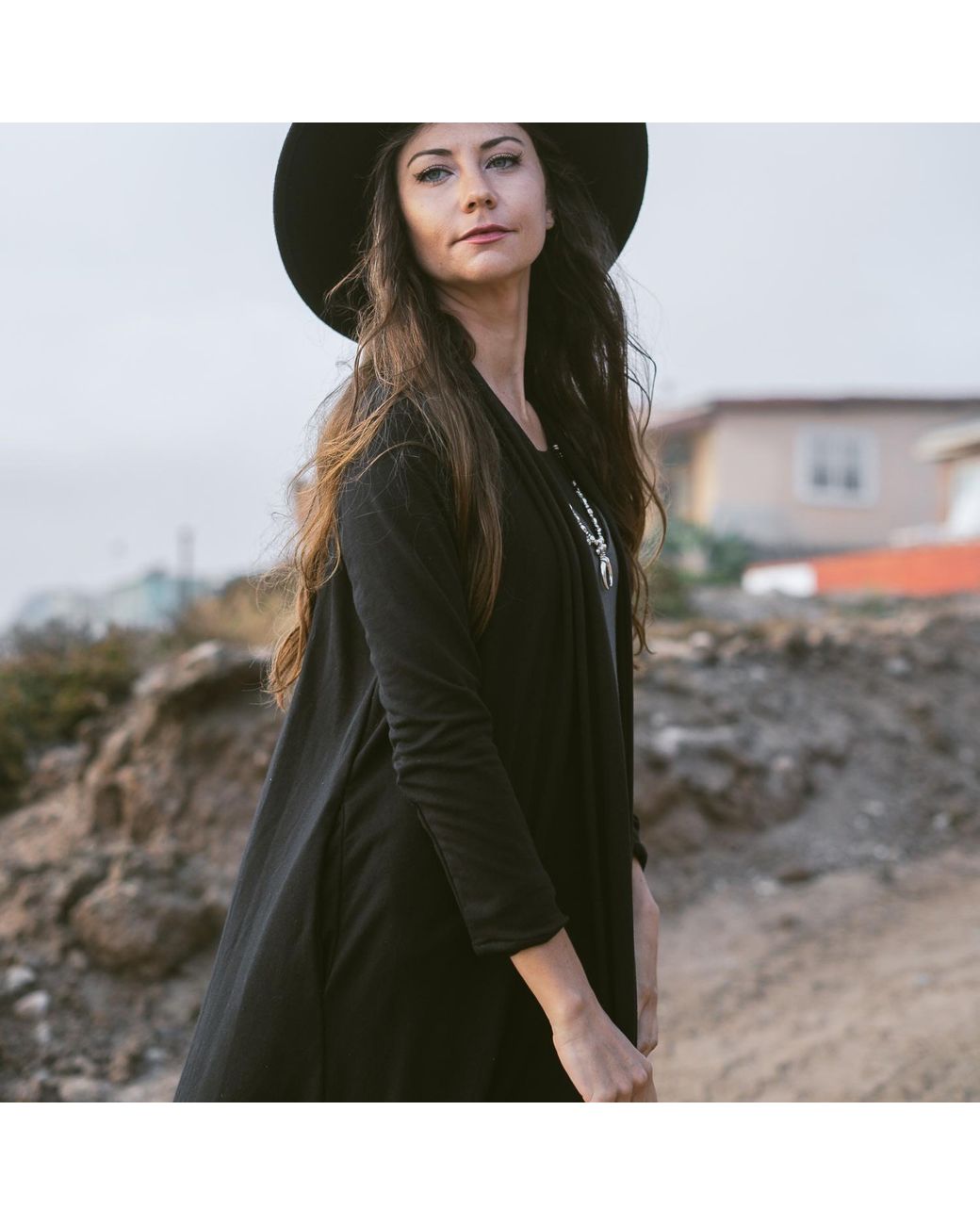 Jennafer Grace Black Yoga Duster