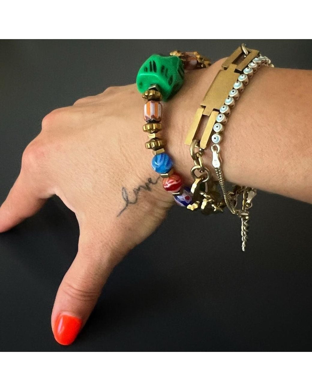 Ebru Jewelry Green African Colors Bracelet