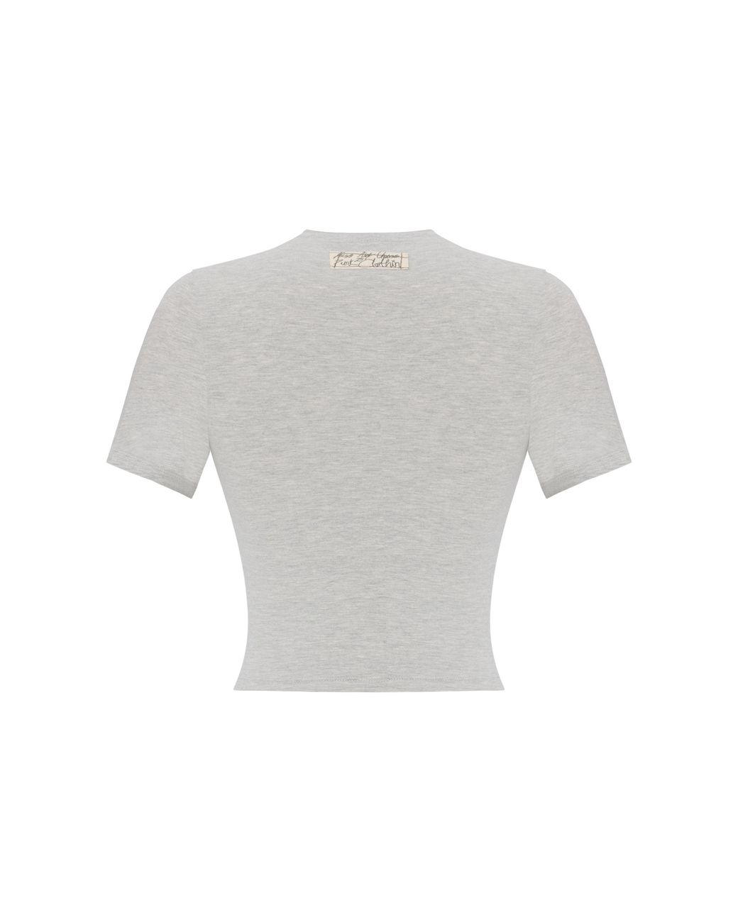 Pcfg Gray Cotton Slim Fit Crop Tee