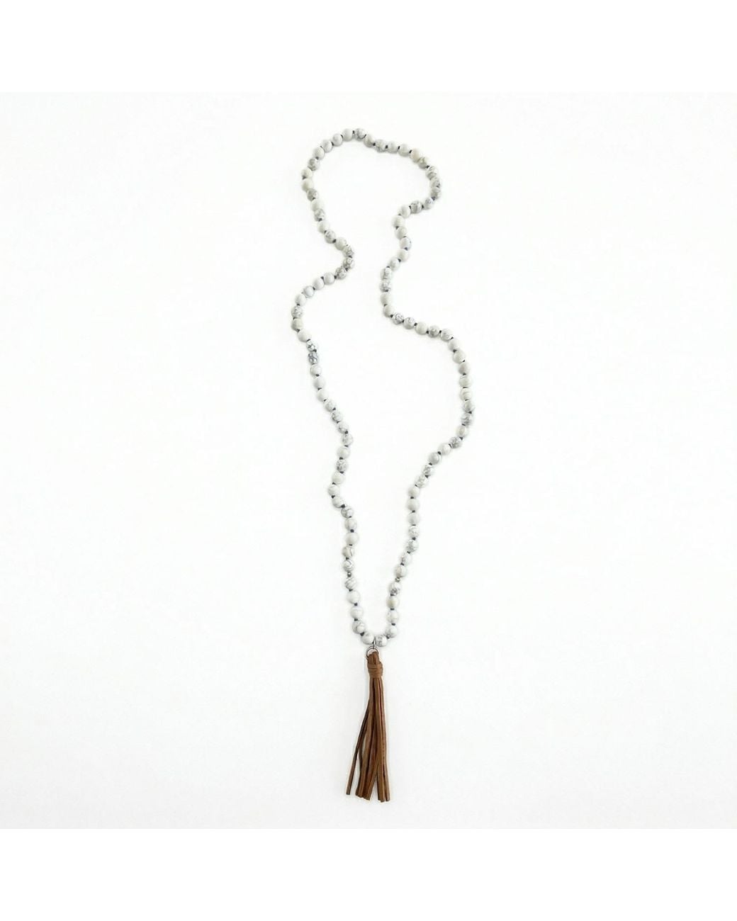 Heather Hawkins Jewelry Metallic Talulah Belle Gemstone Beaded Long Necklace With Saddle Tassel