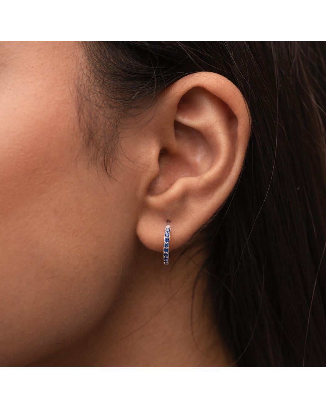 Dower & Hall Metallic Large Sapphire Lumiere Hoops