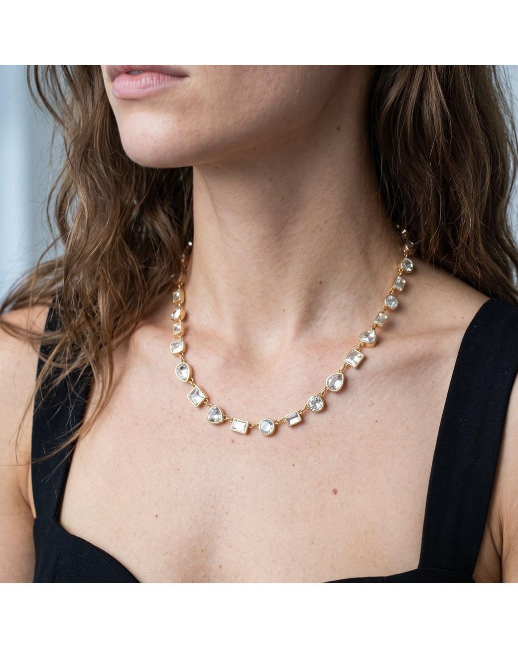 Uchi and Soto Metallic Kin Mixed Stone Necklace