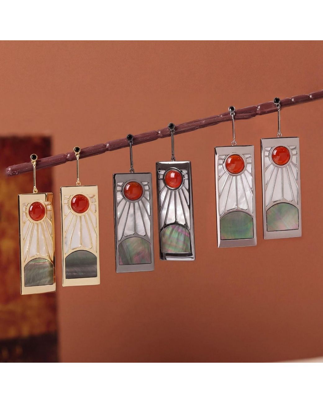 Azura Jewelry New York White Demon Slayer Hanafuda Earrings Vermeil