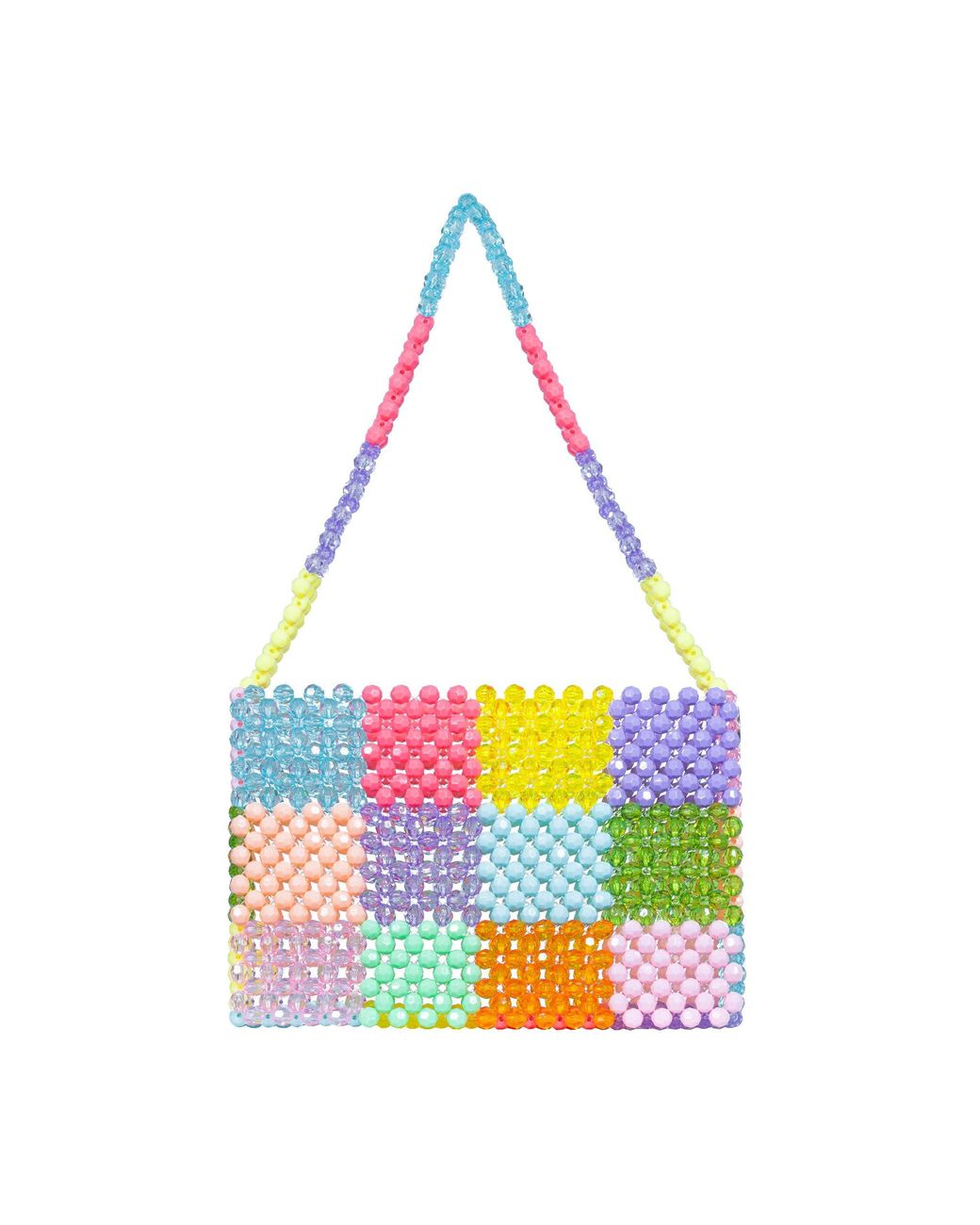 Tillie Beads Purple Color Pop Beaded Shoulder Bag