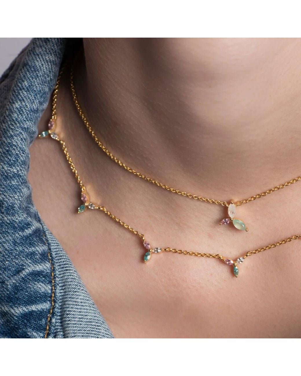 Lavani Jewels Metallic Siva Flower Leaf Necklace
