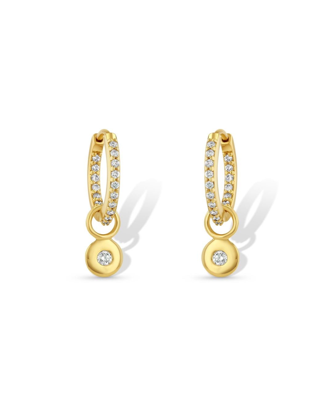 Jewelbird Metallic Diamond Disc Earring Charm