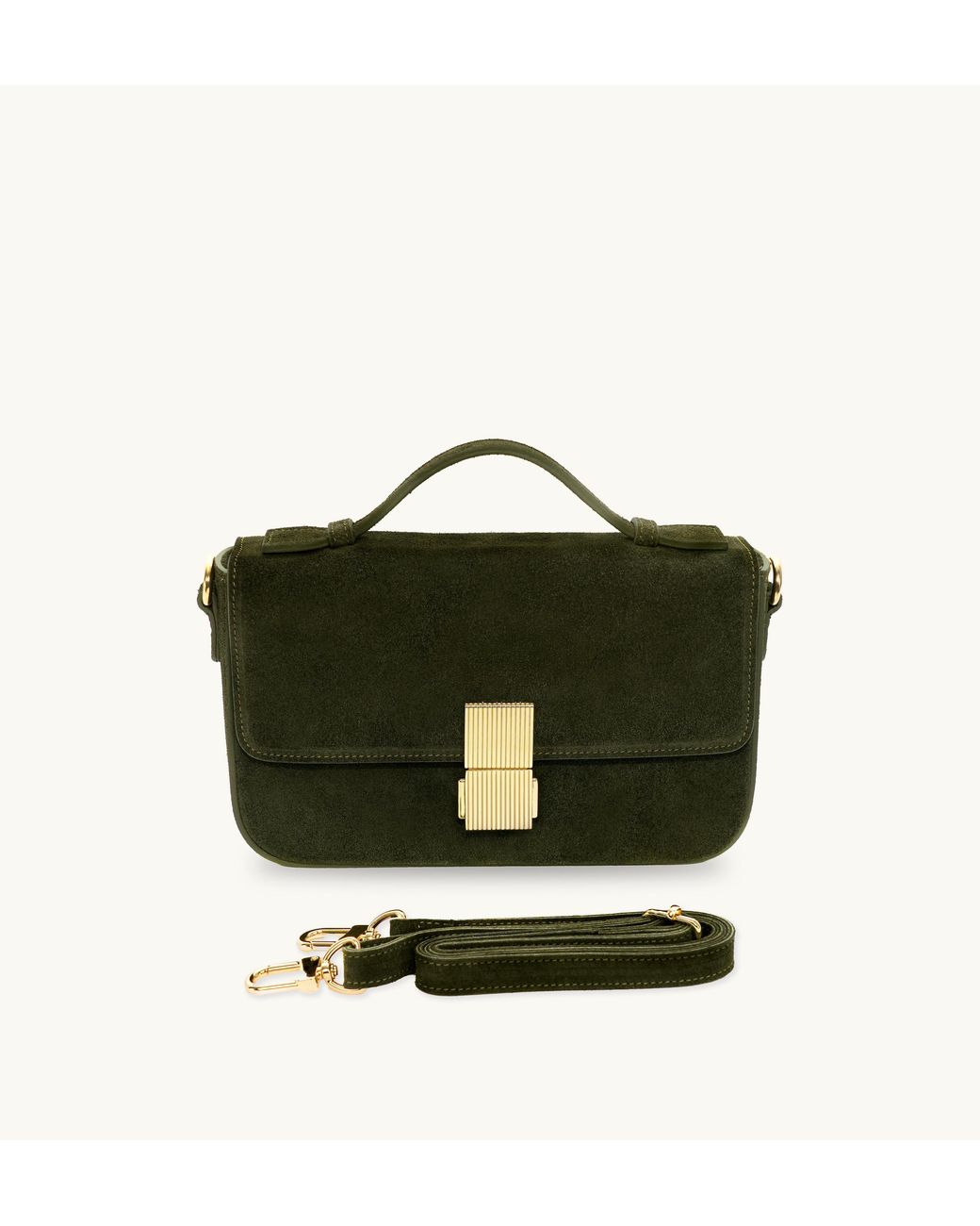 Apatchy London Green The Flora Suede Bag