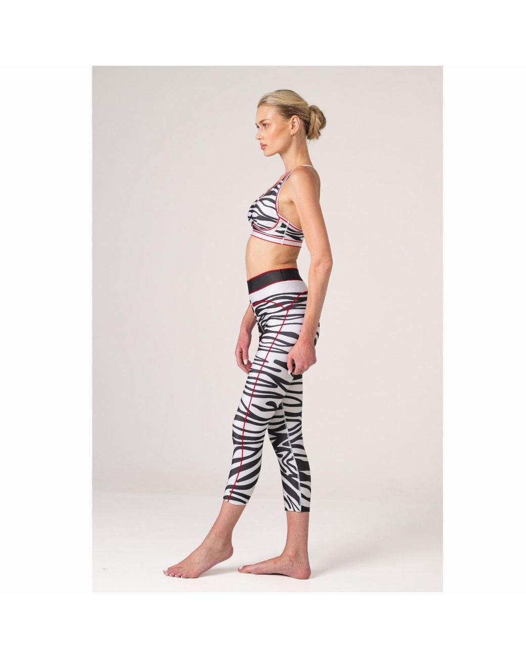 Jessie Zhao New York Blue Zebra Stripe Sports Bra