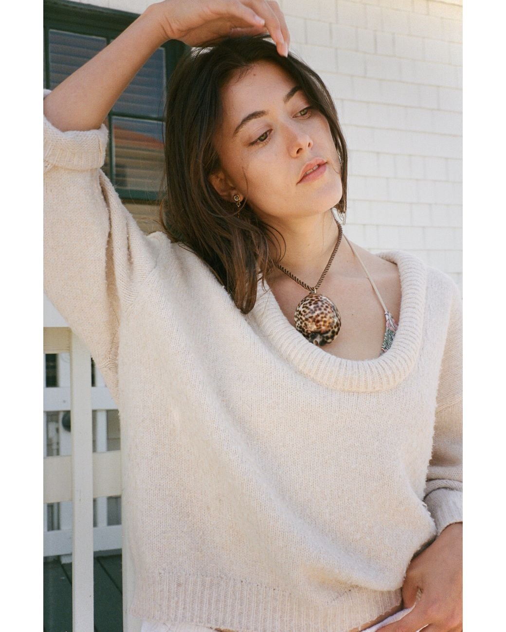 Sccollection Brown Tiger Chunky Cowrie Shell Necklace