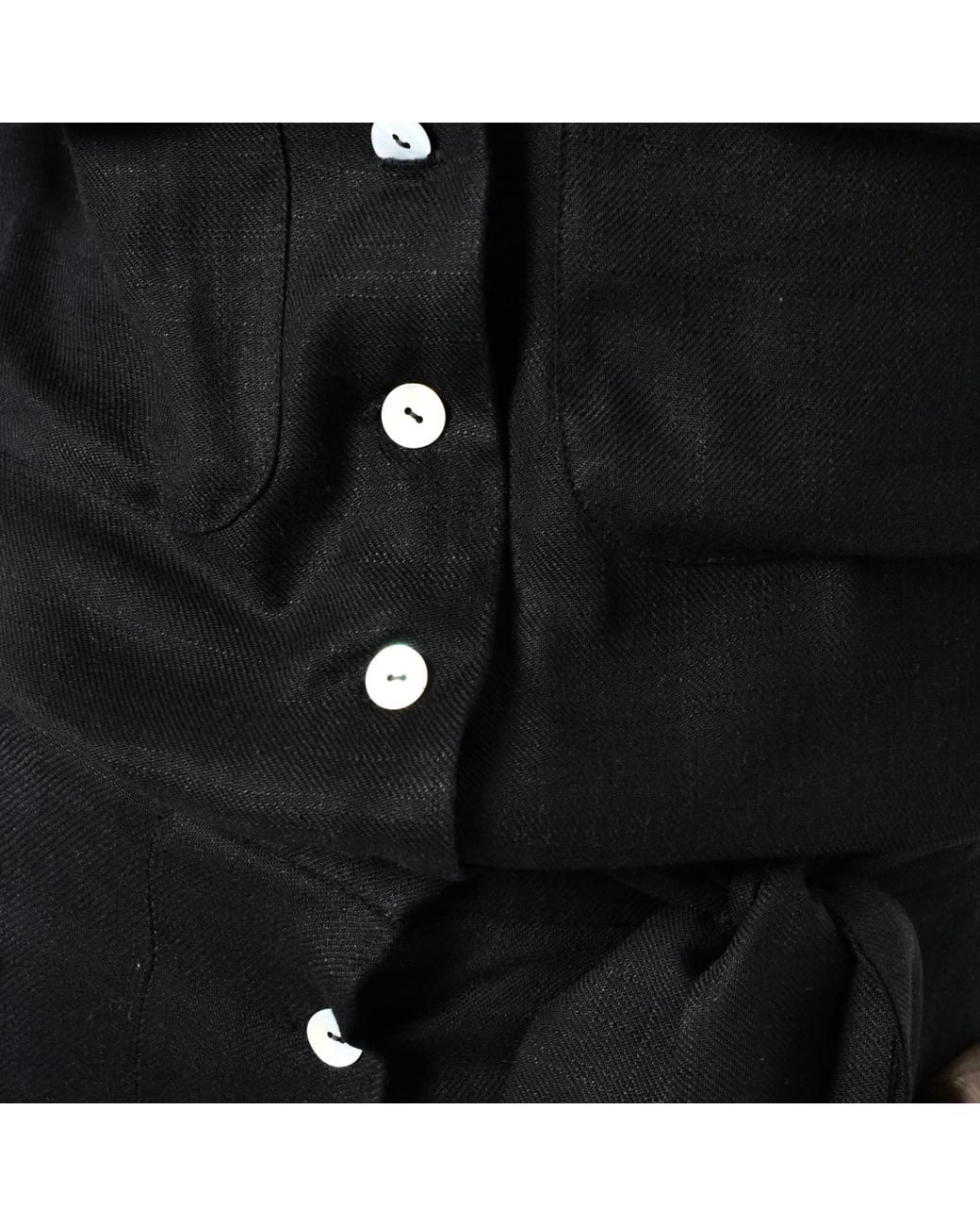 Metamorph Black Relaxed Jumpsuit With Linen