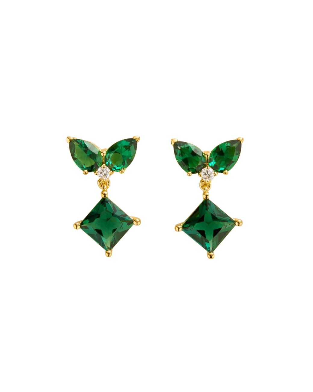 Juvetti Green Amore Earrings Emerald & Diamond