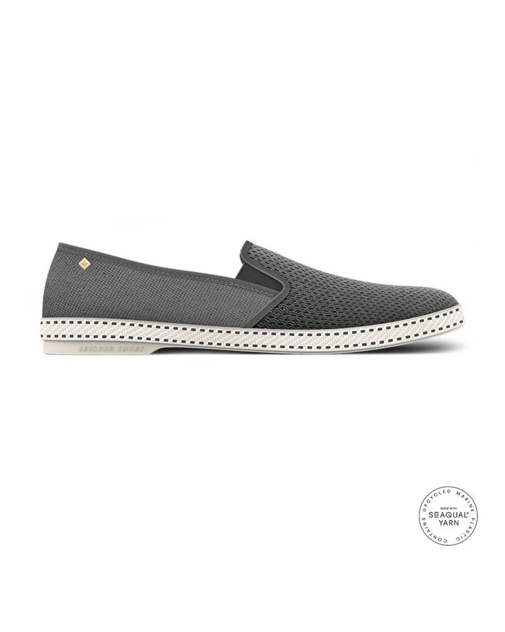 Rivieras Blue Classic Cotton Canvas Slip-On Loafer With Laces