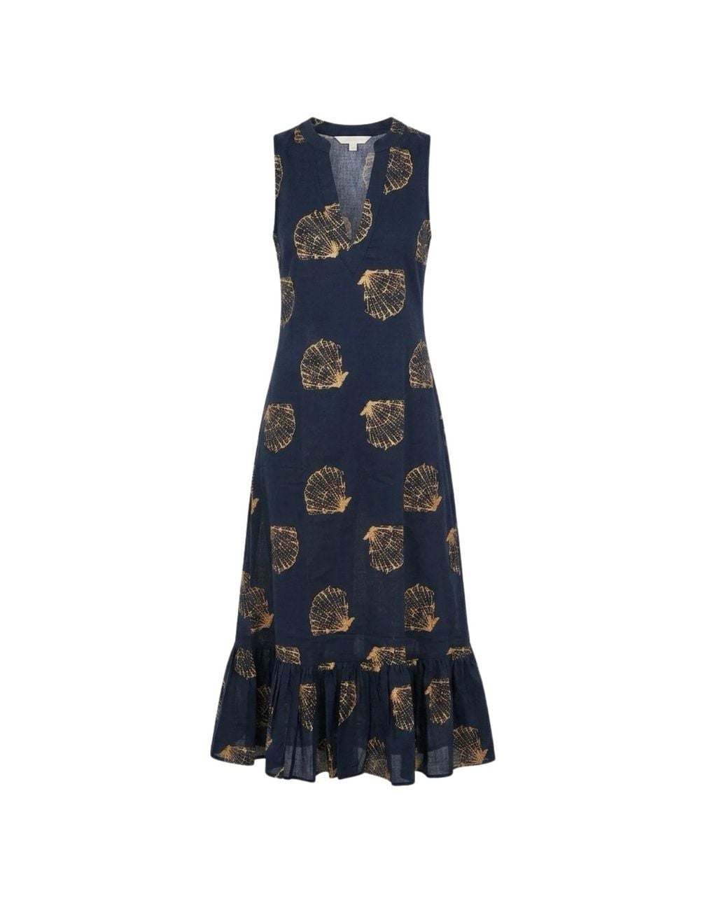 At Last Blue Cotton Lombock Midi Dress