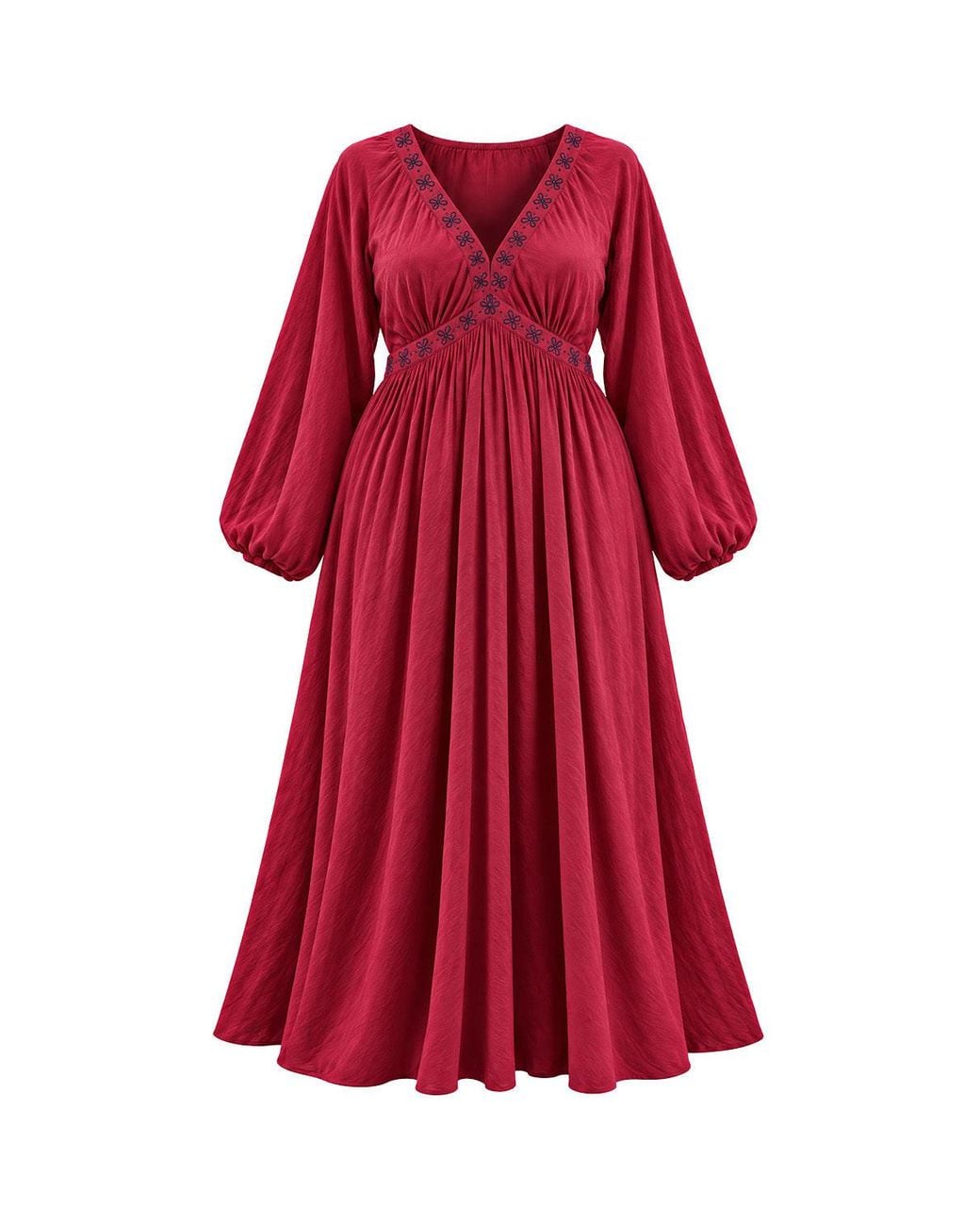 Adrift Clothing Red Margot Billow Dress