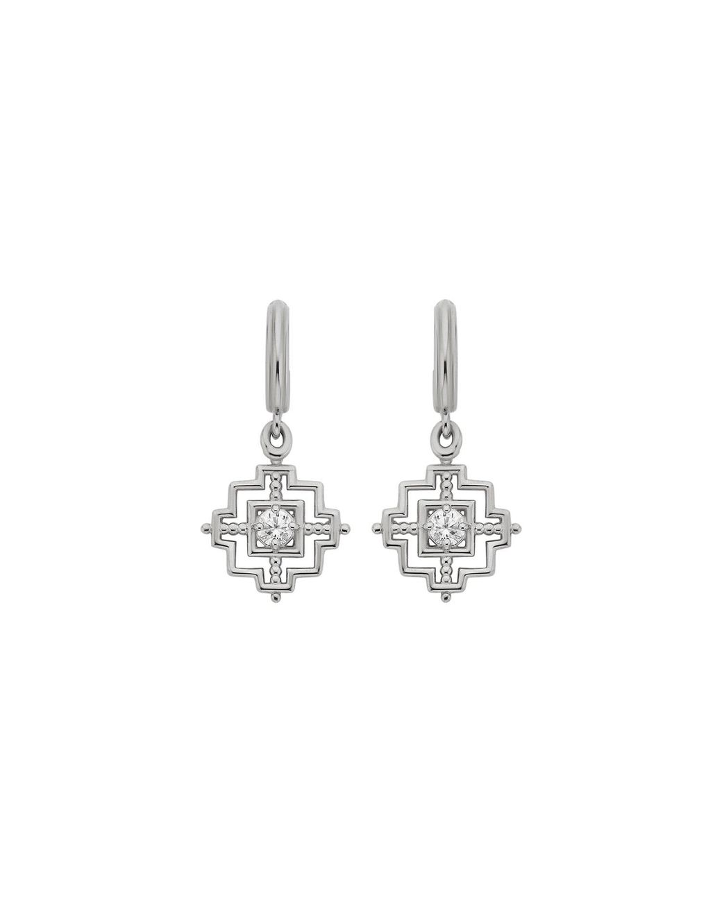 Zoe & Morgan White Centred Earrings Zircon