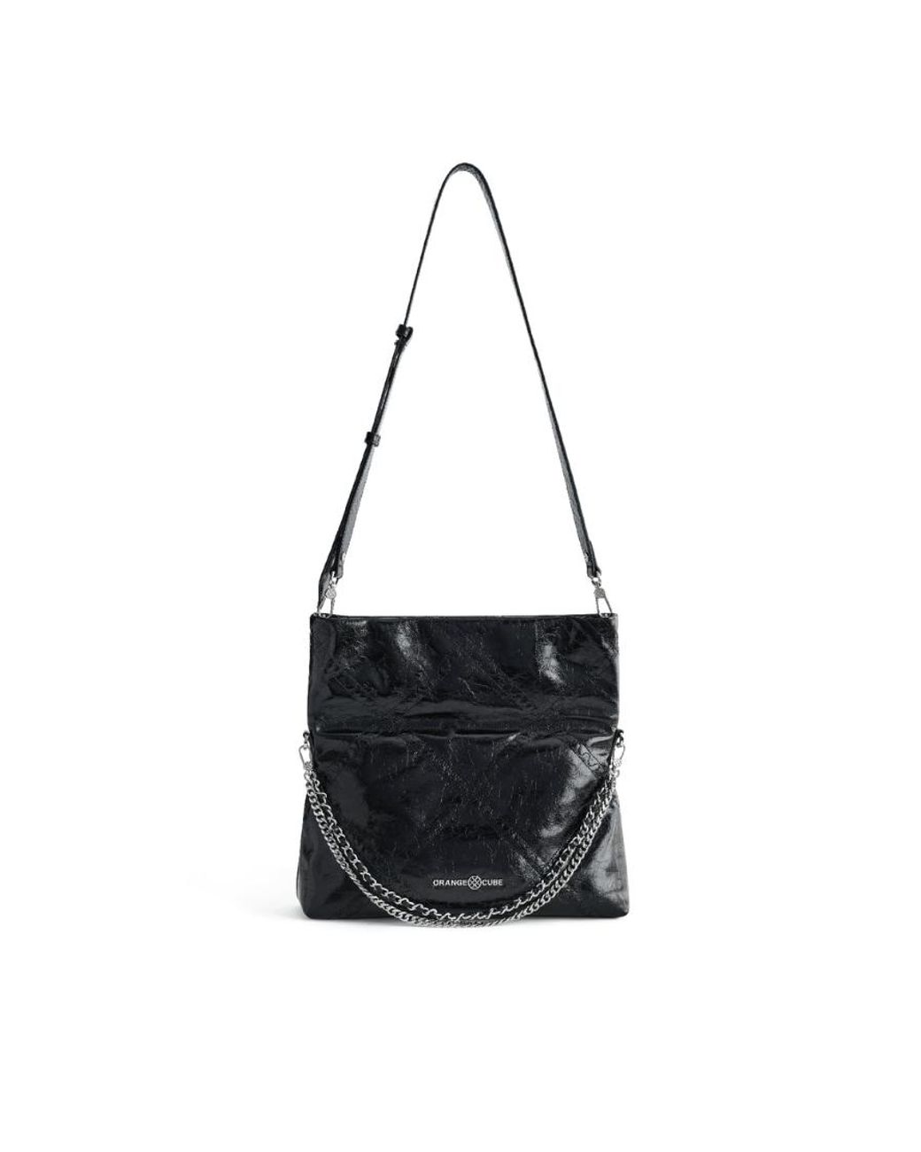 Orange Cube White Retro Messenger Bag