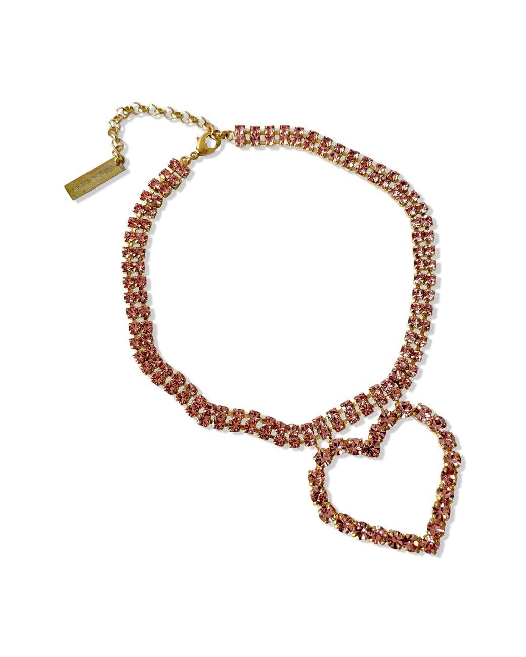 Laura Gray Metallic Crystal Heart Necklace