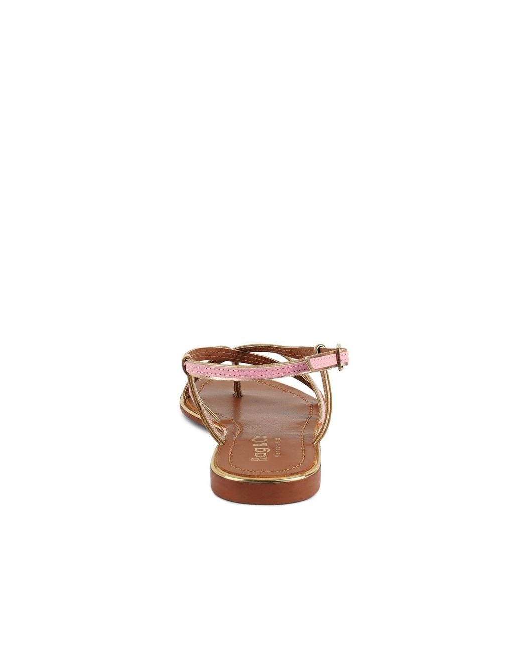 Rag & Co Brown Pheobe Strappy Flat Sandals