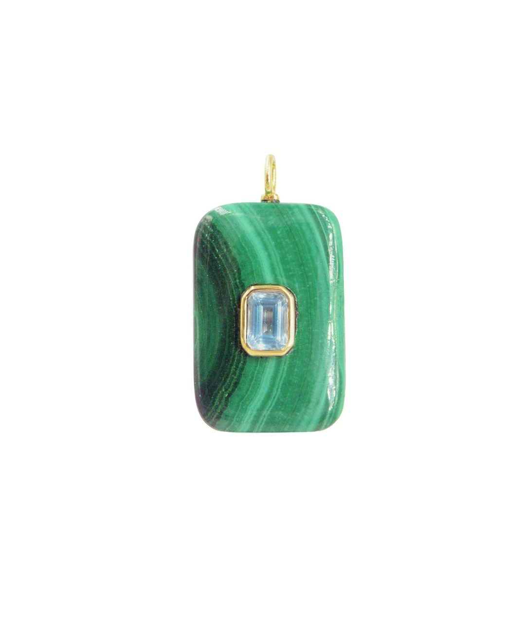 KAMARIA Green Malachite Gemstone Pendant With Topaz