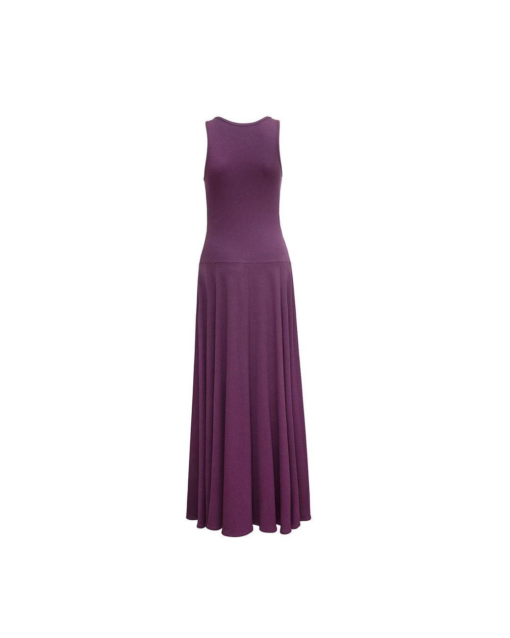 Audrey Vallens Purple Bamboo Midi Dress
