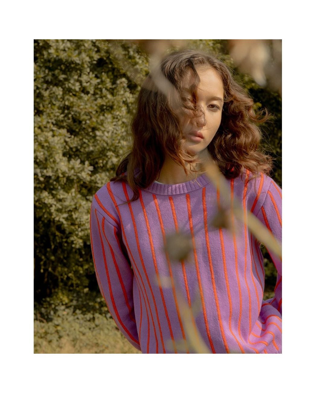 INGMARSON Purple Thin Striped Wool & Cashmere Jumper