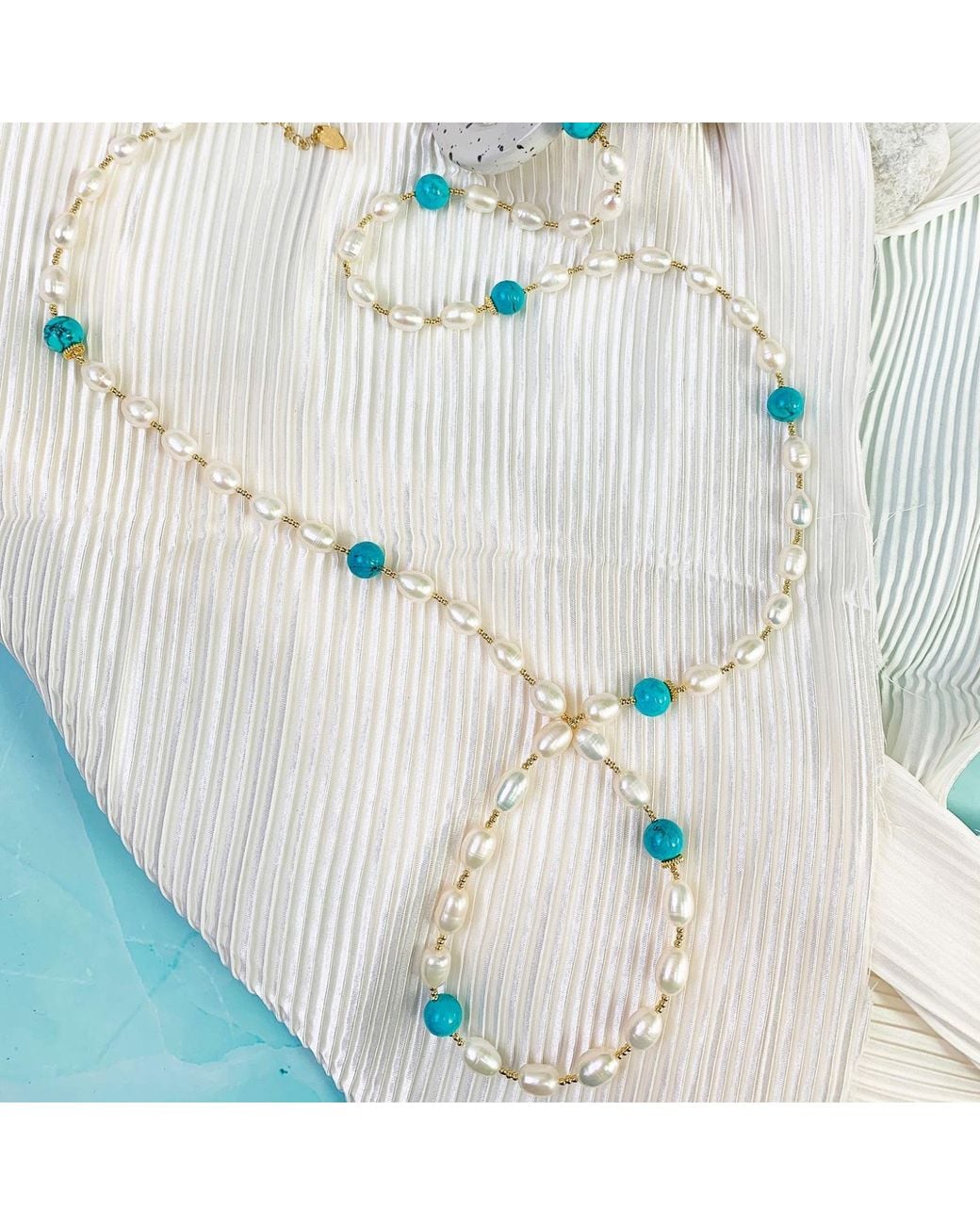 Farra Multicolor Freshwater Pearls With Amazonite Multi-Way Necklace
