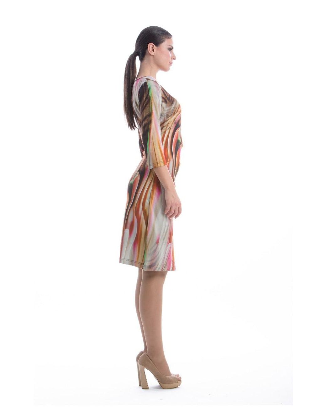 Conquista Brown Wrap Over Dress