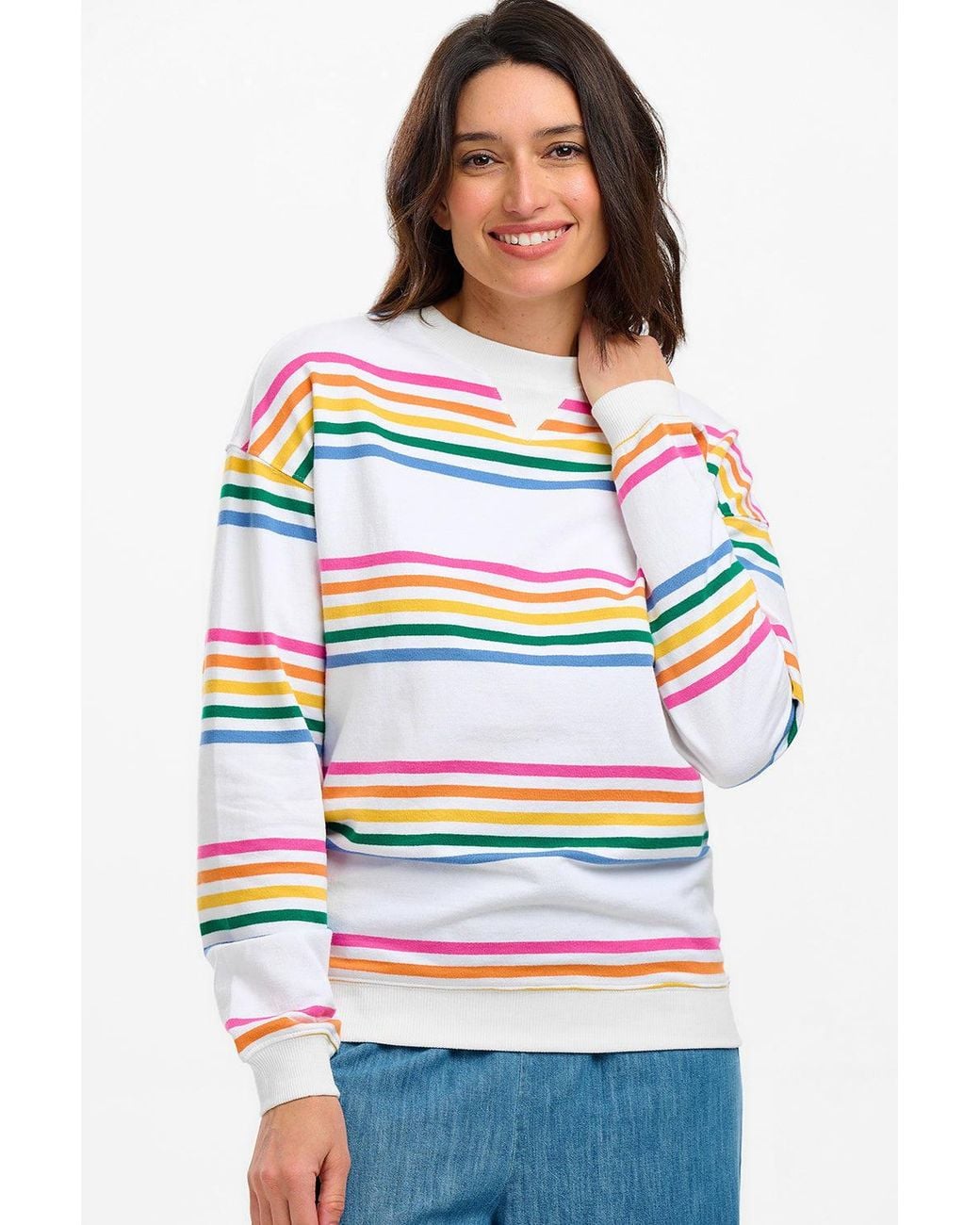 Sugarhill White Lucia Sweatshirt Off- Multi, Stripes