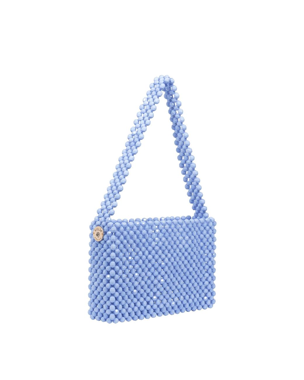 Tillie Beads Blue Color Pop Beaded Shoulder Bag