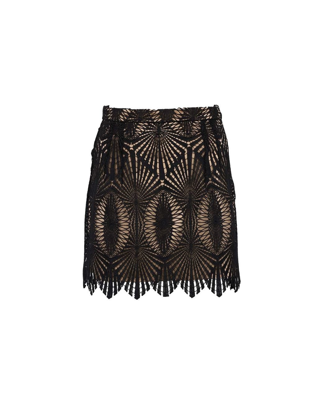 Zetaye Black Maxine Deco Lace Mini Skirt