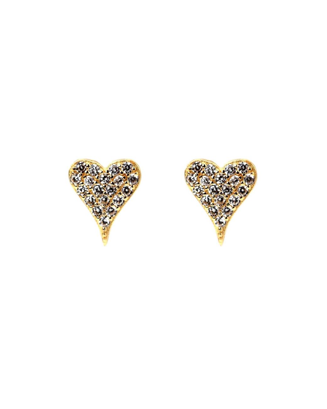 VicStoneNYC Fine Jewelry Metallic Natural Diamonds Heart Solid Earrings